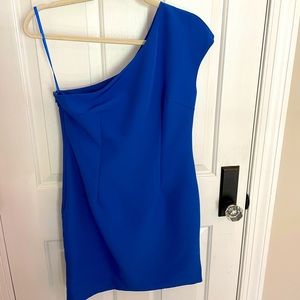Royal Blue One Shoulder Short Cocktail Dress